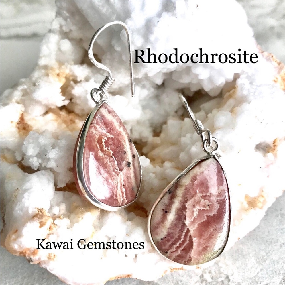 ✨Rhodochrosite Slice Earrings✨